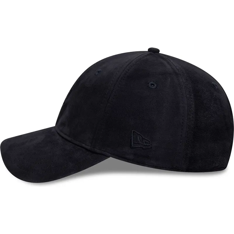marineblaue-verstellbare-curved-cap-mit-marineblauen-logo-9twenty-suede-der-new-york-yankees-mlb-von-new-era
