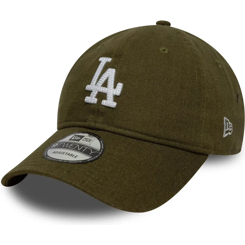 casquette-courbee-verte-ajustable-9twenty-linen-los-angeles-dodgers-mlb-new-era