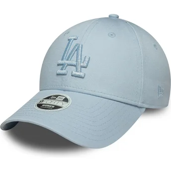 Casquette courbée bleue claire ajustable avec logo bleu pour femme 9FORTY Metallic Logo Los Angeles Dodgers MLB New Era