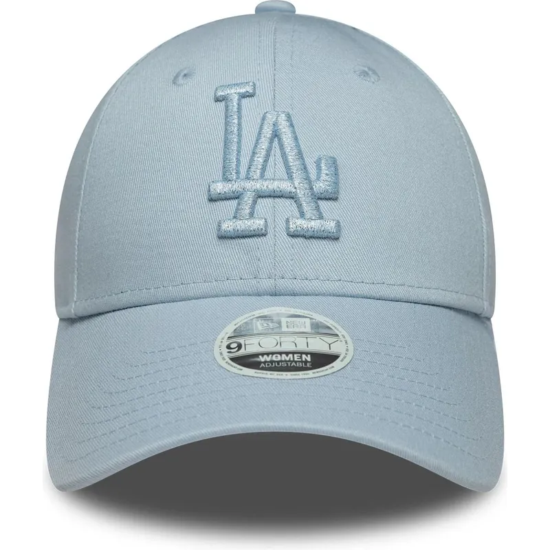 casquette-courbee-bleue-claire-ajustable-avec-logo-bleu-pour-femme-9forty-metallic-logo-los-angeles-dodgers-mlb-new-era