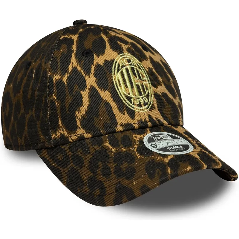 damen-verstellbare-leoparden-kurvenkappe-9forty-von-ac-milan-serie-a-von-new-era