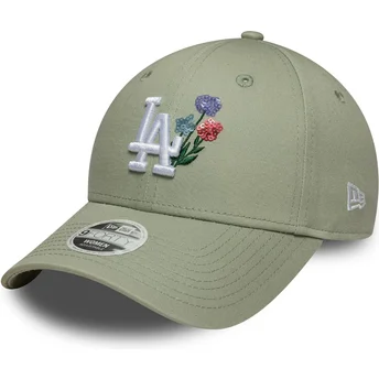 Mützen gebogen grün verstellbares band 9FORTY Floral Icon der Los Angeles Dodgers MLB von New Era