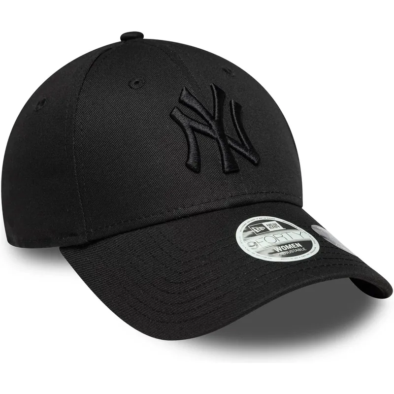 casquette-courbee-noire-ajustable-avec-logo-noir-pour-femme-9forty-bow-back-new-york-yankees-mlb-new-era