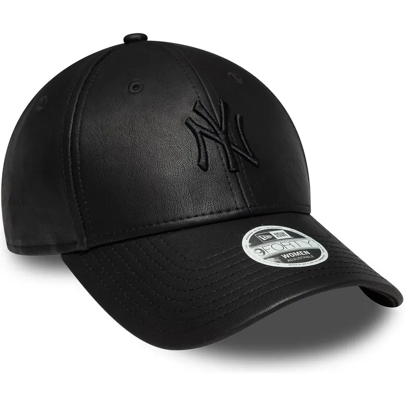 casquette-courbee-noire-ajustable-avec-logo-noir-pour-femme-9forty-pu-new-york-yankees-mlb-new-era