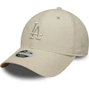 casquette-courbee-beige-ajustable-avec-logo-beige-pour-femme-9forty-m-crown-pastel-cord-los-angeles-dodgers-mlb-new-era