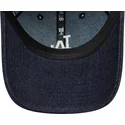marineblaue-gebogene-verstellbare-damenkappe-9twenty-denim-stitch-der-los-angeles-dodgers-mlb-von-new-era