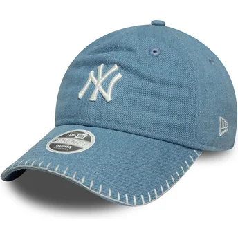 Mützen gebogen blau verstellbares band 9TWENTY Denim Stitch der New York Yankees MLB von New Era