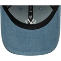 blaue-gebogene-verstellbare-damenkappe-9twenty-denim-stitch-der-new-york-yankees-mlb-von-new-era