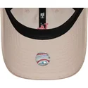 gebogene-rosa-verstellbare-damenkappe-9twenty-washed-mini-der-los-angeles-dodgers-mlb-von-new-era