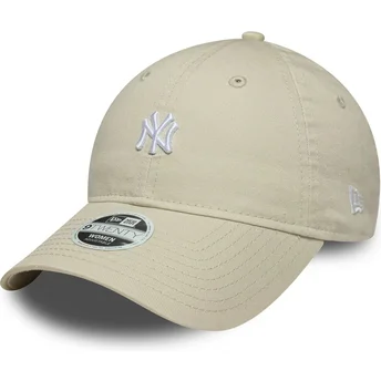 Mützen gebogen beige verstellbares band 9TWENTY Washed Mini der New York Yankees MLB von New Era