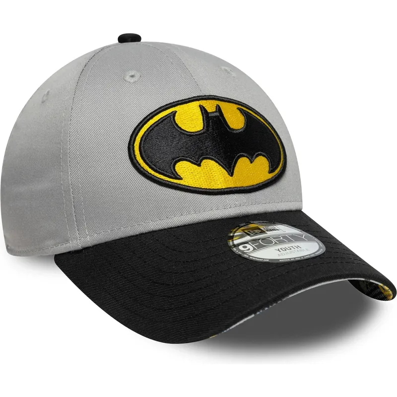 casquette-courbee-grise-et-noire-ajustable-pour-enfant-9forty-batman-dc-comics-new-era