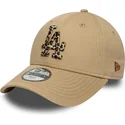 braune-gebogene-verstellbare-kinderkappe-9forty-animal-infill-der-los-angeles-dodgers-mlb-von-new-era