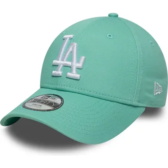 Casquette courbée verte ajustable pour enfant 9FORTY League Essential Los Angeles Dodgers MLB New Era