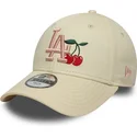 beige-gebogene-verstellbare-kappe-fur-kinder-9forty-fruit-icon-der-new-york-yankees-mlb-von-new-era