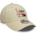 beige-gebogene-verstellbare-kappe-fur-kinder-9forty-fruit-icon-der-new-york-yankees-mlb-von-new-era
