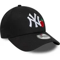 schwarze-gebogene-verstellbare-kinderkappe-9forty-fruit-icon-der-new-york-yankees-mlb-von-new-era