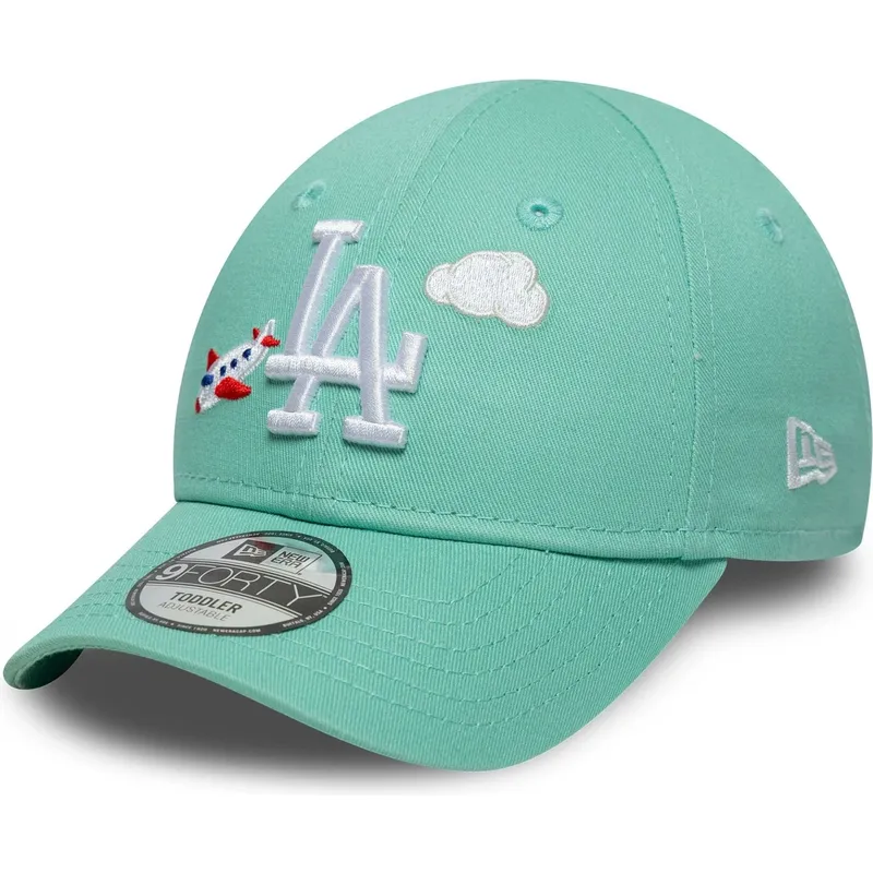 grune-gebogene-verstellbare-kappe-fur-kleinkinder-9forty-plane-icon-der-new-york-yankees-mlb-von-new-era