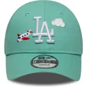 grune-gebogene-verstellbare-kappe-fur-kleinkinder-9forty-plane-icon-der-new-york-yankees-mlb-von-new-era