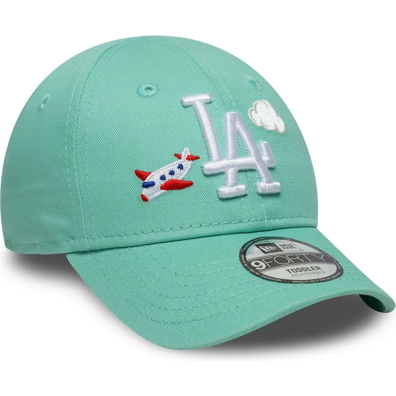 grune-gebogene-verstellbare-kappe-fur-kleinkinder-9forty-plane-icon-der-new-york-yankees-mlb-von-new-era