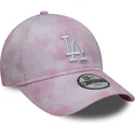 casquette-courbee-rose-ajustable-pour-enfant-9twenty-tie-dye-los-angeles-dodgers-mlb-new-era