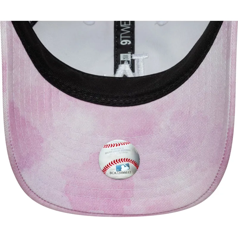 gebogene-rosa-verstellbare-kappe-fur-kinder-9twenty-tie-dye-der-los-angeles-dodgers-mlb-von-new-era
