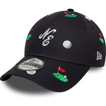 Casquette courbée bleue marine ajustable 9FORTY Golf All Over Print New Era
