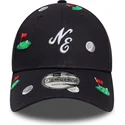 marineblaue-verstellbare-curved-cap-9forty-golf-all-over-print-von-new-era