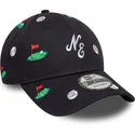 marineblaue-verstellbare-curved-cap-9forty-golf-all-over-print-von-new-era