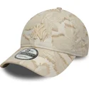 beige-verstellbare-curved-cap-mit-beigem-logo-9twenty-img-floral-der-new-york-yankees-mlb-von-new-era