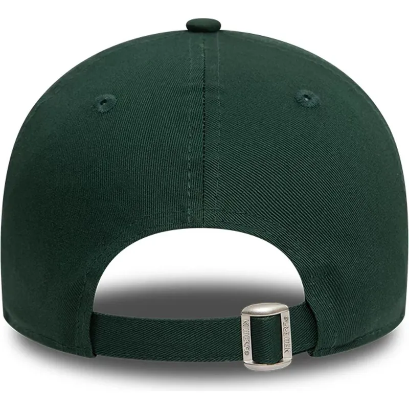 dunkelgrune-verstellbare-curved-cap-9twenty-league-essential-der-new-york-yankees-mlb-von-new-era