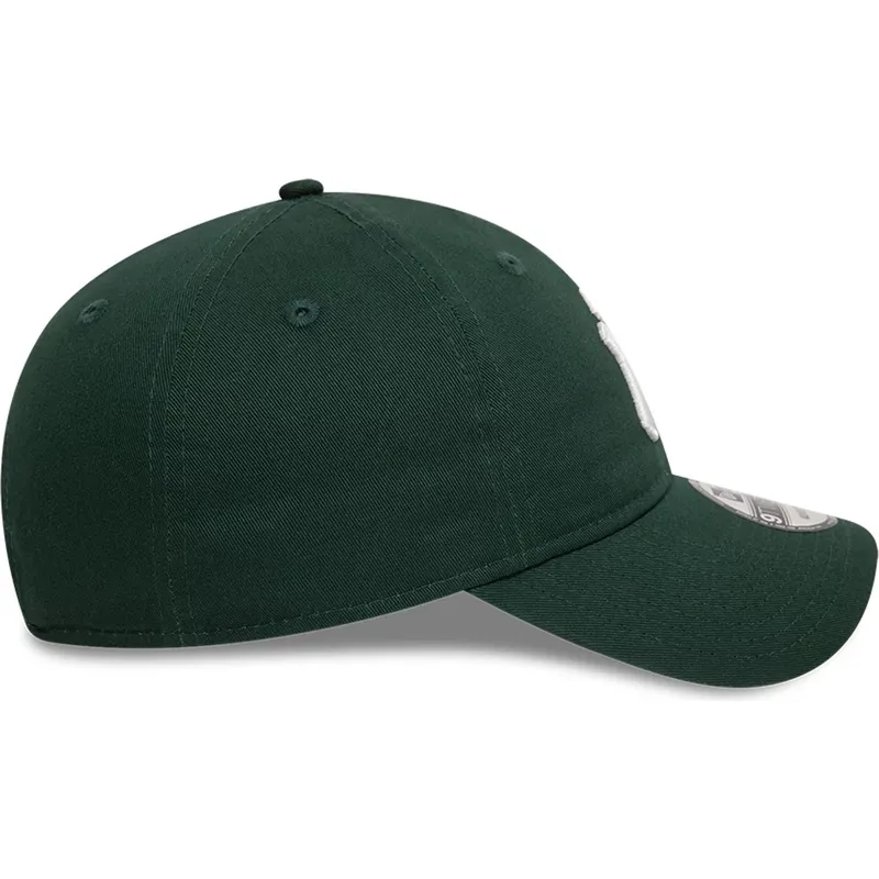 dunkelgrune-verstellbare-curved-cap-9twenty-league-essential-der-new-york-yankees-mlb-von-new-era