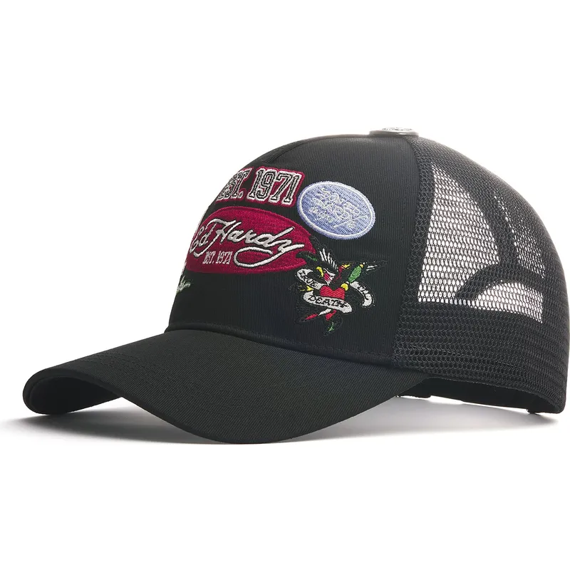 schwarze-trucker-kappe-est-1971-varsity-von-ed-hardy schwarze-trucker-kappe-est-1971-varsity-von-ed-hardy