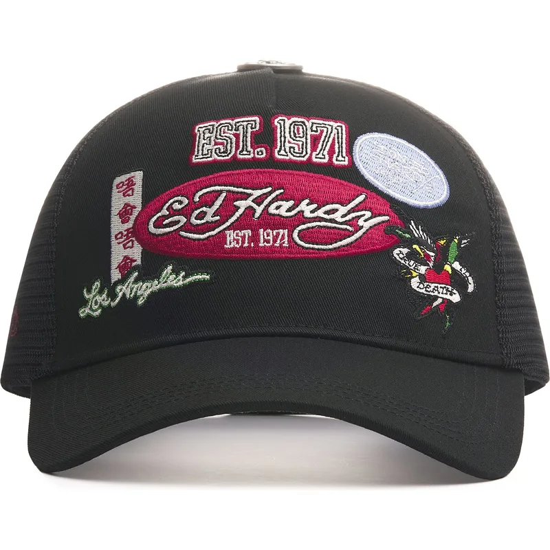 schwarze-trucker-kappe-est-1971-varsity-von-ed-hardy schwarze-trucker-kappe-est-1971-varsity-von-ed-hardy