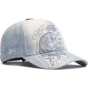 casquette-courbee-bleue-ajustable-crawling-dragon-washed-denim-ed-hardy