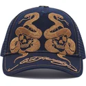 casquette-trucker-bleue-marine-skull-and-snakes-graphic-ed-hardy