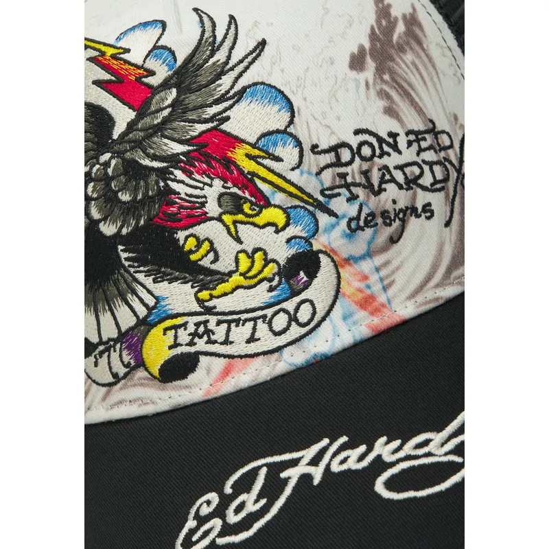 trucker-cap-weiss-und-schwarz-tattoo-eagle-graphic-von-ed-hardy trucker-cap-weiss-und-schwarz-tattoo-eagle-graphic-von-ed-hardy