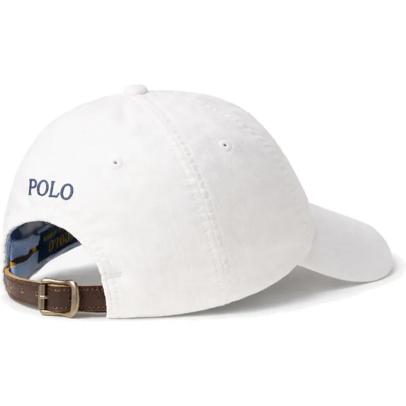 weisse-verstellbare-curved-cap-linen-von-polo-ralph-lauren