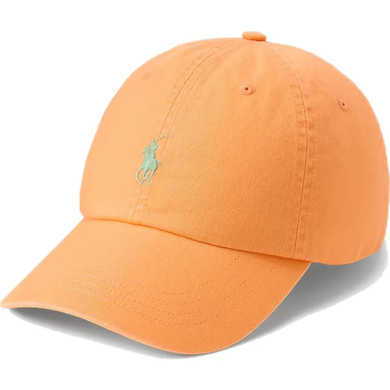 gebogene-orangefarbene-verstellbare-kappe-classic-sport-twill-von-polo-ralph-lauren gebogene-orangefarbene-verstellbare-kappe-classic-sport-twill-von-polo-ralph-lauren