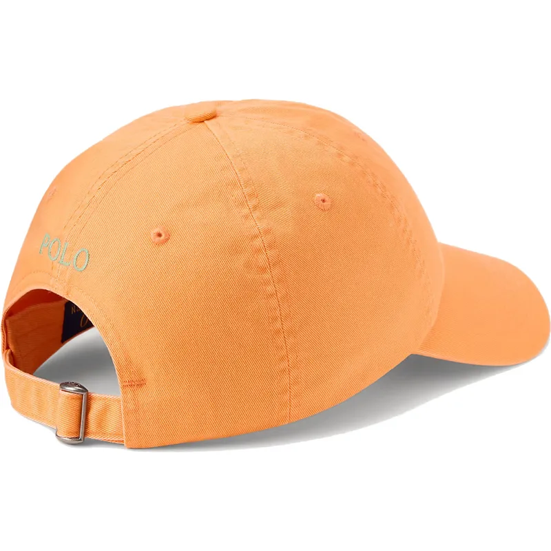 gebogene-orangefarbene-verstellbare-kappe-classic-sport-twill-von-polo-ralph-lauren gebogene-orangefarbene-verstellbare-kappe-classic-sport-twill-von-polo-ralph-lauren