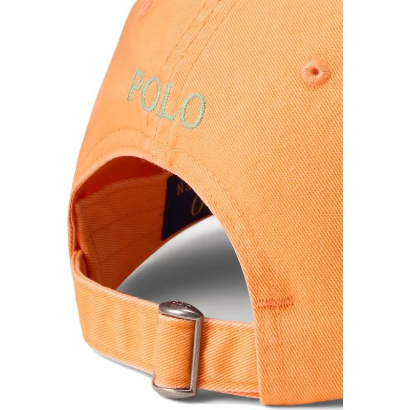gebogene-orangefarbene-verstellbare-kappe-classic-sport-twill-von-polo-ralph-lauren gebogene-orangefarbene-verstellbare-kappe-classic-sport-twill-von-polo-ralph-lauren