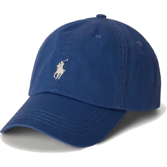 Casquette courbée bleue marine ajustable avec logo beige Cotton Chino Classic Sport Polo Ralph Lauren