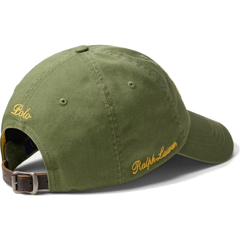 grune-verstellbare-curved-cap-twill-triple-pony-von-polo-ralph-lauren