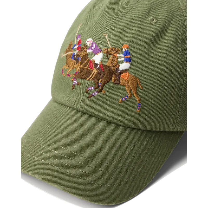 grune-verstellbare-curved-cap-twill-triple-pony-von-polo-ralph-lauren
