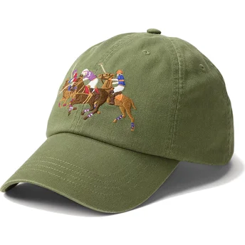 Mützen gebogen grün verstellbares band Twill Triple Pony von Polo Ralph Lauren