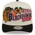 casquette-courbee-beige-et-noire-snapback-9fifty-a-frame-classic-chicago-blackhawks-nhl-new-era