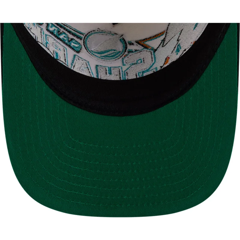 beige-und-schwarze-gebogene-snapback-kappe-9fifty-a-frame-classic-der-san-jose-sharks-nhl-von-new-era