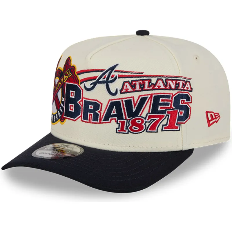 casquette-courbee-beige-et-noire-snapback-9fifty-a-frame-classic-atlanta-braves-mlb-new-era