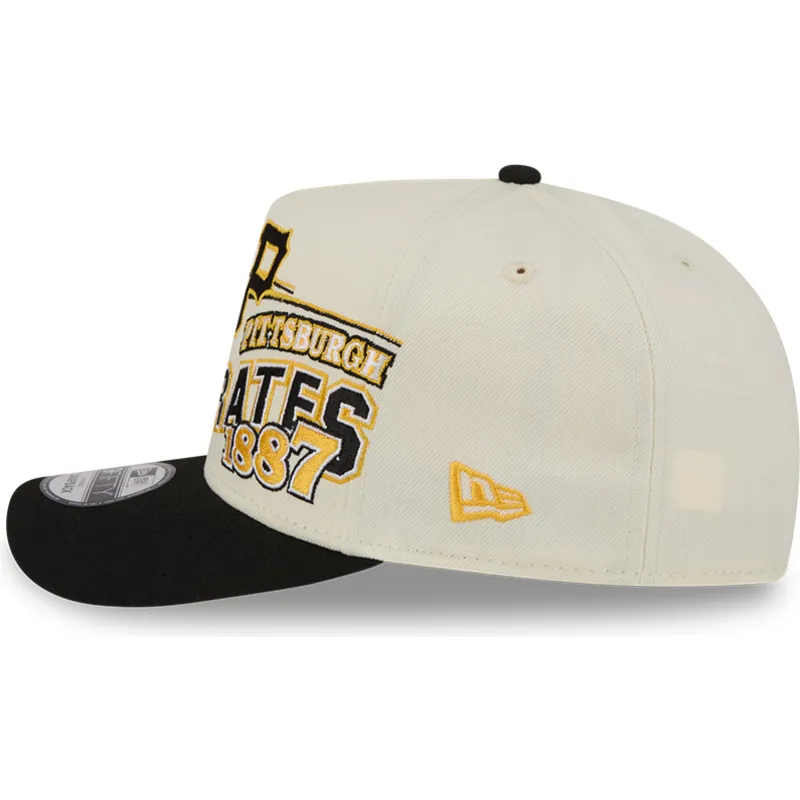 casquette-courbee-beige-et-noire-snapback-9fifty-a-frame-classic-pittsburgh-pirates-mlb-new-era