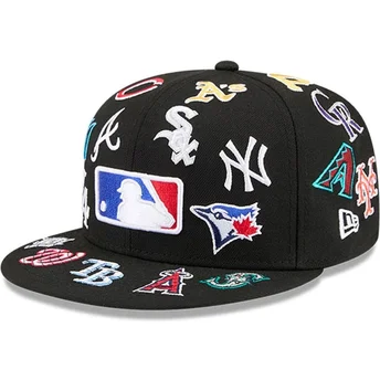 Mützen flach schwarz angepasst 59FIFTY All Over der MLB von New Era