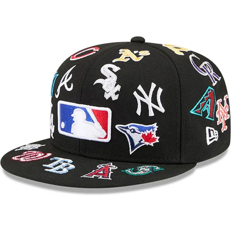 casquette-plate-noire-ajustee-59fifty-all-over-mlb-new-era